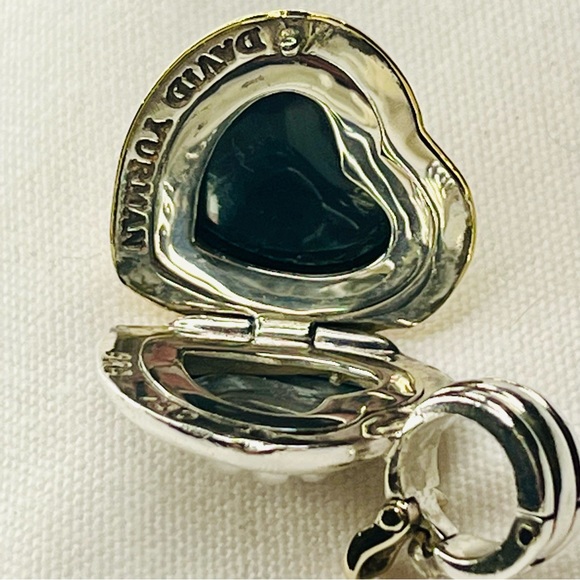 David Yurman 18K & Sterling Silver Heart Locket Enhancer Pendant - Picture 4 of 6